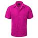 Maximos Men's Guayabera Summer Casual Cuban Beach Wedding Vacation Short Sleeve Button-Up Casual Dress Shirt Fuchsia XL