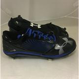 NEW Mens Under Armour Yard Low ST Baseball Cleats Shoes Black / Royal Sz 15 M