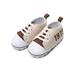 Infant Toddler Baby Casual Shoes Cotton Stripe Soft Sole Non-Slip Sneaker Prewalker Beige 6M