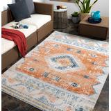 Etobicoke 7'10" x 10' Updated Traditional Cream/Denim/Light Beige/Medium Gray/Navy/Rust/Tan/Brick Red/Rust Outdoor Area Rug - Hauteloom