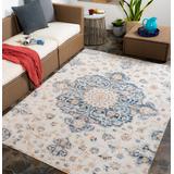 Torbay 6'7" x 9' Traditional Updated Traditional Cream/Denim/Light Beige/Medium Gray/Navy/Rust/Tan/Brick Red/Rust/Peach Outdoor Area Rug - Hauteloom