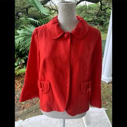 J. Crew Jackets & Coats | Jcrew Linen Blazer Coat Jacket | Color: Red | Size: 8