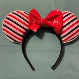 Disney Accessories | Handmade Minnie Mouse Ears | Color: Blue/Red | Size: Os