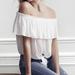 Zara Tops | Express Off The Shoulder Tie Front Top | Color: White | Size: M
