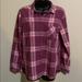 American Eagle Outfitters Tops | American Eagle Pink Plaid Long Sleeve Top Size M | Color: Pink/White | Size: M