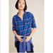 Anthropologie Tops | Anthropologie Isadora Button-Back Tunic Plaid Xs | Color: Blue/Purple | Size: Xs
