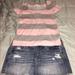 American Eagle Outfitters Skirts | Gently Used A.E Outfit Two Piece Bundle | Color: Gray/Pink | Size: 8