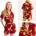 Free People Pants & Jumpsuits | Free People Floral Malibu Romper | Color: Red | Size: M