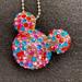 Disney Jewelry | Crystal Minnie Mouse Pin With Necklace Loop, Chain | Color: Blue/Pink | Size: 2 X 1.5 Inches