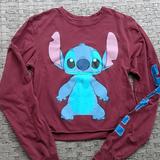 Disney Tops | Disney Stitch Crop T-Shirt Size Small | Color: Blue/Red | Size: S