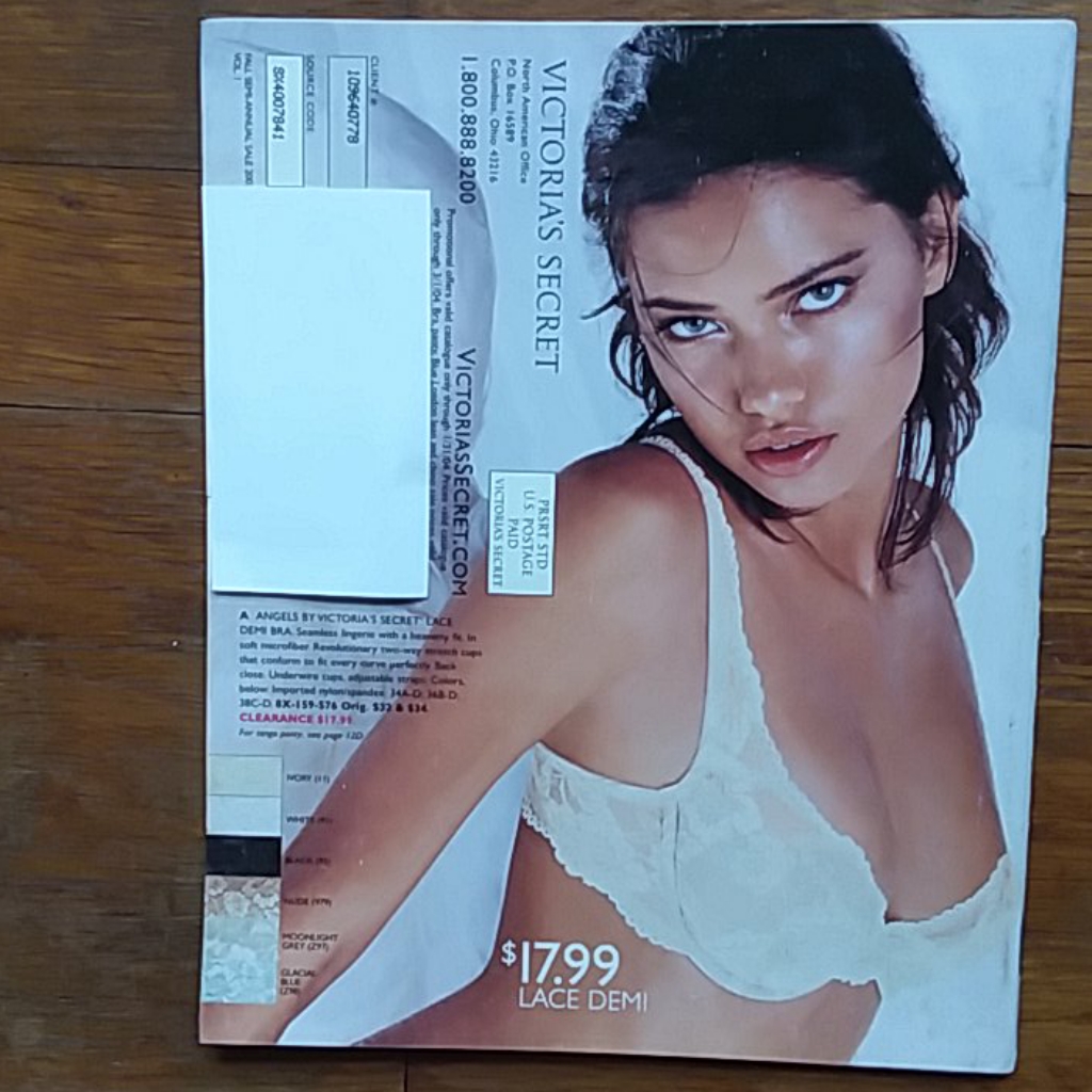 Victoria's Secret Accents | Victoria's Secret Catalog Fall Semi-Annual 2003 #1 Adriana Lima | Color: Black/Pink | Size: Os