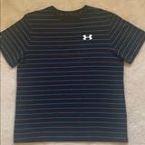 Under Armour Shirts & Tops | Boys Under Armour Black Striped Tshirt | Color: Black/Blue | Size: Xlb