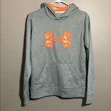 Under Armour Tops | Gray Under Armor Hoodie With Orange Accents | Color: Gray/Orange | Size: S/M