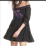 Free People Dresses | Free People Embroidered Off The Shoulder Dress | Color: Black | Size: Various