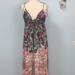 Free People Dresses | Free People Floral Long Maxi Spaghetti Strap Dress Size Xs | Color: Brown/Green | Size: Xs