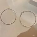 Free People Jewelry | Large Sterling Silver Hoop Earrings 3" | Color: Silver | Size: Os