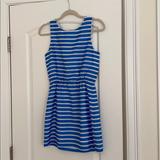 J. Crew Dresses | J Crew Blue And White Striped Silk Mini Dress | Color: Blue/White | Size: 0