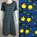 Lularoe Dresses | Lularoe Tulip Floral Carly High Low Pocket Dress | Color: Blue/Yellow | Size: M