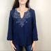 Lilly Pulitzer Tops | Lilly Pulitzer Amelia Island Linen Beaded Tunic | Color: Blue | Size: S