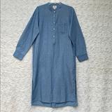 J. Crew Dresses | J. Crew Blue Linen Blend Shirt Dress Szmed | Color: Blue | Size: M