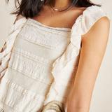 Anthropologie Tops | Anthropologie Tyler Ruffled Tank Top Size M | Color: Cream | Size: M