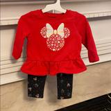 Disney Matching Sets | 2 Pc Disney Outfit Size 12 Months | Color: Black/Red | Size: 12mb