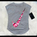 Nike Shirts & Tops | New Girls Nike Shirt | Color: Gray/Pink | Size: 5g