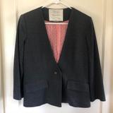 Anthropologie Jackets & Coats | Anthropologie Cartonnier Gray Blazer | Color: Gray/Pink | Size: M