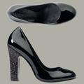 Tory Burch Shoes | Colin Patent Leather Glitter Round Toe Pumps | Color: Black | Size: 6