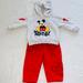 Disney Matching Sets | Disney Baby Mickey Mouse Sweatsuit Set 6-9 Mo | Color: Gray/Red | Size: 6-9mb