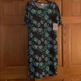 Lularoe Dresses | Bnwt Medium Julia Dress | Color: Black/Blue | Size: M