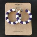 J. Crew Jewelry | J.Crew Alison Lou For J.Crew Earrings, Nwt | Color: Purple/White | Size: Os