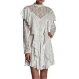 Free People Dresses | Free People Lace Ruffle Sheer Dress + Slip White S | Color: White | Size: S