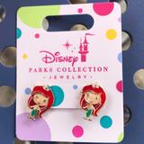 Disney Jewelry | Disney Ariel Little Mermaid Post Enamel Earrings | Color: Green/Red | Size: Os