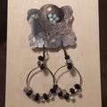 Anthropologie Jewelry | Anthropologie Black And Clear Drop Earrings | Color: Black/White | Size: Os