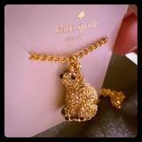 Kate Spade Accessories | Kate Spade Polar Bear Crystal Pave Charm Necklace | Color: Gold | Size: Os
