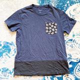 Coach Shirts | Coach Flower Pocket Tee Shirt Color Block Xs | Color: Blue/White | Size: Xs
