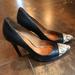 Coach Shoes | Coach Sz 7.5 Black Heel With Snakeskin Toe | Color: Black | Size: 7.5