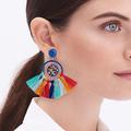 J. Crew Jewelry | Hp J. Crew Multicolor Tassel Fan Earring | Color: Blue/Orange | Size: Os