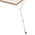 Free People Jewelry | Free People 14k Gold Fill Y-Necklace With Sapphire | Color: Blue/Gold | Size: Os