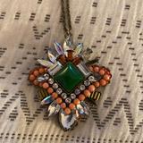 Anthropologie Jewelry | Anthropologie Statement Necklace - Worn Once! | Color: Green/Silver | Size: Os