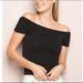 Brandy Melville Tops | Brandy Melville Black Smocked Off The Shoulder Top | Color: Black | Size: One Size