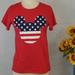 Disney Tops | Disney Women's Mickey Mouse Flag Graphic Red Tee Shirt Xsmall | Color: Blue/Red | Size: Xs