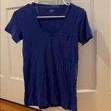 Madewell Tops | Blue Madewell V Neck T-Shirt (Size Small) | Color: Blue | Size: S