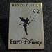 Disney Other | Euro Disney ~Opening Year Pin ~Disneyland Paris | Color: Black/Gold | Size: Os