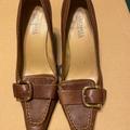 Michael Kors Shoes | Michael Kors Leather Buckle Detail Shoe | Color: Brown | Size: 7.5