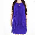 Ralph Lauren Dresses | Ralph Lauren Blue Chiffon Ruffle Cocktail Dress 6 | Color: Blue/Purple | Size: 6