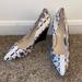 Coach Shoes | Coach Wedge Croc Print Shoes | Color: Gray/White | Size: 9