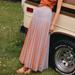 Anthropologie Skirts | Nwt Anthropologie Nonie Pleated Maxi Skirt 8p | Color: Blue/Orange | Size: 8p