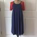 Lularoe Dresses | Lularoe Simply Comfortable Dress. | Color: Blue/Red | Size: Xs